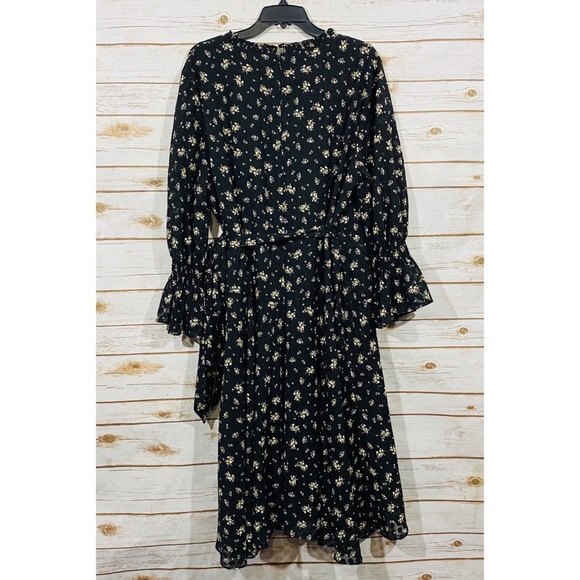 TAHARI Women's Plus Size Floral long Sleeve Chiffon Faux Wrap Dress Size 20W - Picture 7 of 8